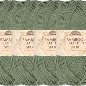 Bamboo Cotton Sport Yarn - 50g/Skein - Burning Sage - 4 Skeins