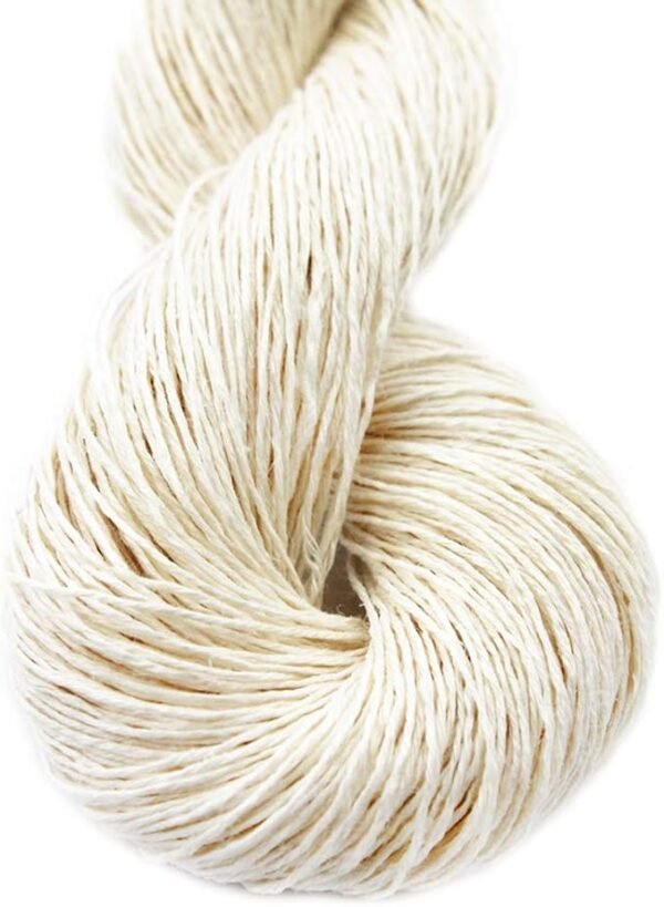 Natural Linen Lace Weight Yarn – 1.76oz Skein for Baby Clothes & Garments, Soft and Cool