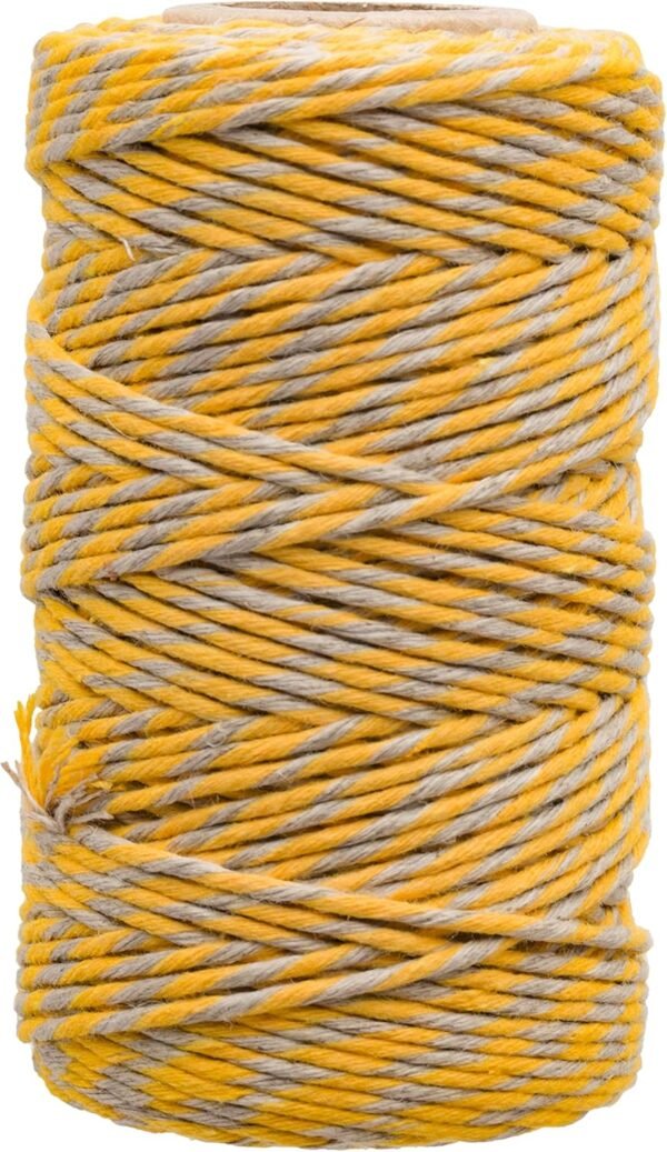 60-Yard Natural Flax Yarn – Yellow & Natural, Durable for Crocheting
