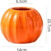 Pumpkin Shaped Ceramic Vase – Orange Decorative Planter for Flowers, Dried Blooms, Hydroponics, Home Office Party Wedding Decor - Image 3