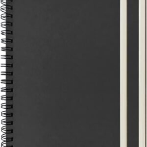 2-Pack Blank Spiral Notebooks – Soft Cover Sketchbooks, 100 Pages, 7.5" x 5.1", 100 GSM (Black)