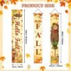 3pcs Hello Fall Porch Signs – Autumn Harvest Scarecrow & Pumpkin Banner for Front Door, Farmhouse Yard, Thanksgiving Decor - Image 4