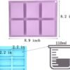 3 Pack Silicone Rectangle Soap Molds – 6 Cavities for Soap, Cake, Chocolate & Ice Cubes (Blue, Pink, Purple) - Image 5