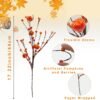 6PCS Fall Berry Stems – 17" Artificial Pumpkin & Leaf Picks for Autumn Centerpieces - Image 4
