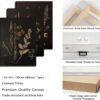 Set of 3 Black Botanical Canvas Prints – Vintage Floral Wall Art, 12x16" Framed for Bedroom & Living Room - Image 4