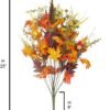 Artificial Fall Flowers – 25" Maple Leaves & Berries, Gold/Orange, Autumn Decor - Image 5