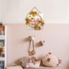 Hello Fall Wooden Square Wreath with Pumpkin & Berries – Farmhouse Front Door Decor for Thanksgiving & Autumn - Image 3