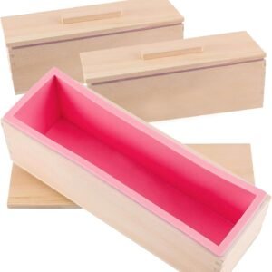 3 Pack 42 oz Pink Silicone Soap Loaf Molds – Reusable Molds for Homemade Soap Making