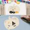 50pcs Blank Wooden Pumpkin Discs – DIY Hanging Ornaments for Thanksgiving & Halloween Crafts - Image 2