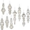 9 Pcs Silver Glass Ball Drop Finial Ornaments for Christmas Tree, Wreath & Garland Decor - Image 5