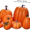 8 Pcs Vibrant Artificial Pumpkins – Fall, Thanksgiving & Halloween Table & Tray Decor - Image 3