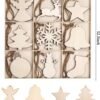 27-Pc Unfinished Wood Christmas Ornaments – DIY Hanging Snowflake, Tree, Stocking, Snowman & More - Image 4