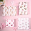 10 Sheets Pink Bow Wrapping Paper – Cherry, Rabbit & Hat Designs for Baby Showers, Birthdays & Crafts - Image 3