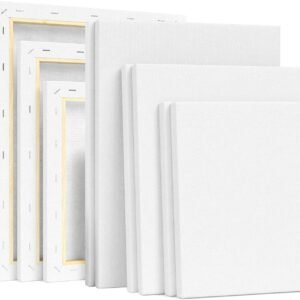 9-Pack Pre-Stretched Canvas Set – Assorted Sizes (5x7, 8x10, 11x14) Blank Boards for Painting