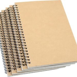 5-Pack A5 Spiral Sketchbooks – 60 Pages, 120 GSM Thick Paper for Drawing & Painting