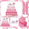 4 Pcs Pink Halloween Wooden Tiered Tray Signs – Cute Ghost Farmhouse Stackable Table Centerpieces - Image 2
