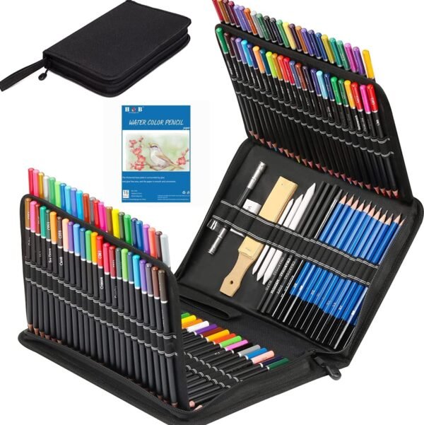 Drawing & Colored Pencil Set for Kids – Sketching Kit with Coloring Book, Ages 8-12