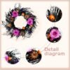 22" Black Halloween Wreath – Pumpkin, Rose & Skeleton Hand Welcome Decor for Front Door or Wall - Image 5