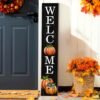Fall Wooden Porch Sign – 47" Pumpkin Welcome for Autumn, Halloween & Thanksgiving Decor - Image 5