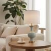 21" Light Green Ceramic Table Lamp – Farmhouse Bedside Lamp for Bedroom, Living Room & Nightstand - Image 4
