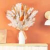 17" Dried Pampas Grass Bouquet – Orange Bunny Tail Flowers, Fall Table Centerpiece & Holiday Home Decor - Image 2