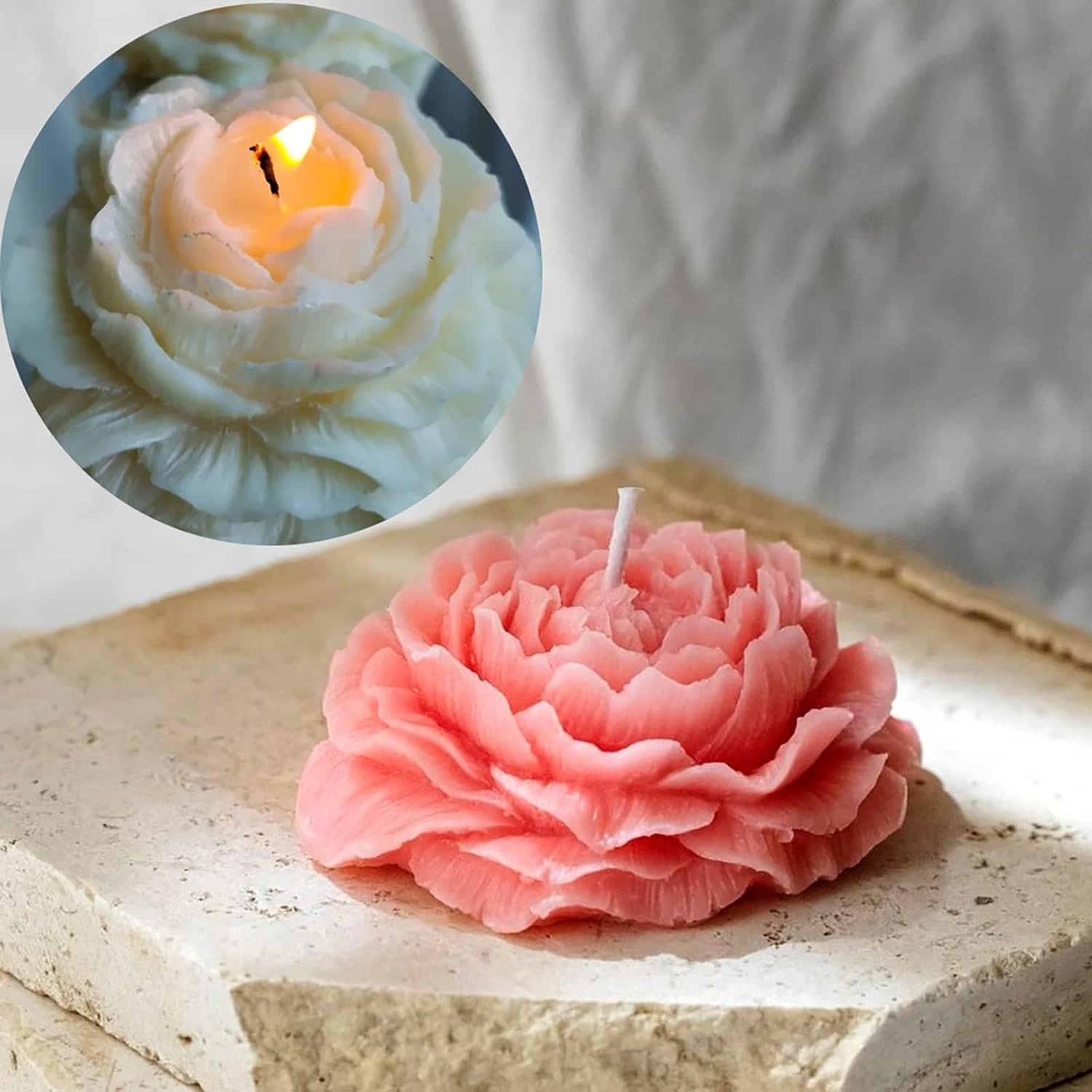 2-Pack Peony, Rose & Tulip Silicone Spiral Candle Molds – For Candle, Resin & Soap Making - Image 5