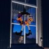 25" Halloween Witch Wreath – Front Door Decor with Hanging Witch Legs, Handmade Black Design - Image 3