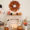 24" Fall Wreath with Berries & Mixed Leaves – Autumn Eucalyptus Decor for Front Door, Wall & Holiday Display - Image 2