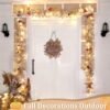 6ft Prelit Maple Leaf Garland with Berries & Pinecones – LED Fall Thanksgiving & Halloween Decor - Image 2