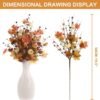 4 PCS Fall Floral Stems – 19.5" Artificial Red Berry, Maple Leaf & Pumpkin Branches for Autumn Home, Holiday, Wedding, and Vase Decor - Image 4