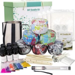 Candle Making Kit – Scented DIY Set with Fragrance, Soy Wax, Dyes, Jars & Tools for Adults & Teens