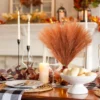 6 Pcs 17.7" Orange Pampas Grass – Faux Burnt Orange Fall Boho Decor for Table Centerpieces, Fall, Holidays, and Home Floral Arrangements - Image 4