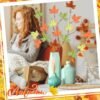 144 Pcs Artificial Fall Maple Leaves – Mixed Color Autumn Leaves for Thanksgiving, Wedding, Party & Table Decorations - Image 2