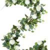 5.9FT Artificial Eucalyptus & Rose Garland – Faux Floral Greenery for Table, Mantle, Wedding & Home Decor - Image 5