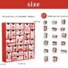 Wooden Advent Calendar with 24 Drawers – Red Christmas Countdown Decoration - Image 5