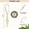 24 Pcs Wooden Bead Christmas Ornaments – Rustic Farmhouse Hanging Decorations for Tree, Boho Minimalist Holiday Decor - Image 4