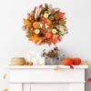 20" Fall Wreath with Pumpkins & Maple Leaves – Autumn Door & Wall Decor - Image 2