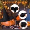 6 Pcs Hanging Black Witch Hats with 3D Bat Stickers – Halloween Indoor & Outdoor Party Decor - Image 4