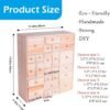 Wooden DIY Advent Calendar with 24 Drawers – Unfinished Craft Organizer or Apothecary Cabinet (14" x 12" x 4.3") - Image 5