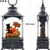 10.2" Halloween Snow Globe Lantern – Black Cat, Ghost & Pumpkin Decor with Timer, USB & Battery Powered - Image 5