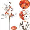 6PCS Fall Berry Stems – 27.5" Maple Leaves with Pumpkins & Berries for Autumn Decor - Image 5
