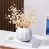 White Pumpkin-Shaped Plastic Vase – Decorative Fall Vase for Dry Flowers, Halloween & Thanksgiving, Home, Office, Party, or Wedding - Image 3