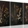 Set of 3 Black Botanical Canvas Prints – Vintage Floral Wall Art, 12x16" Framed for Bedroom & Living Room - Image 5