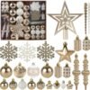 78 Pcs Champagne Christmas Ornaments – Shatterproof Baubles for Tree, Home & Holiday Decor - Image 5
