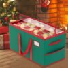 Green Christmas Ornament Storage Box – 8 Trays with 128 Adjustable Compartments for Holiday Decor - Image 5