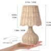 Boho Rattan Bedside Table Lamp – Mini Farmhouse Light for Nightstand, Kitchen, Bookshelf & Dorm - Image 5