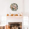 24" Pumpkin & Hydrangea Fall Wreath – Autumn Front Door Decor for Indoor & Outdoor Welcome Display - Image 3