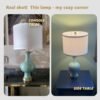 21" Light Green Ceramic Table Lamp – Farmhouse Bedside Lamp for Bedroom, Living Room & Nightstand - Image 2