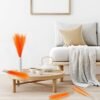 100 PCS Faux Orange Pampas Grass – 17.7" Artificial Fall Boho Stems for Vase Fillers, Floral Arrangements, Home & Wedding Centerpieces - Image 2