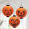 3 Pack 13" Light-Up Jack-O’-Lantern Paper Lanterns – Assorted Halloween Designs for Indoor & Outdoor Decor - Image 2